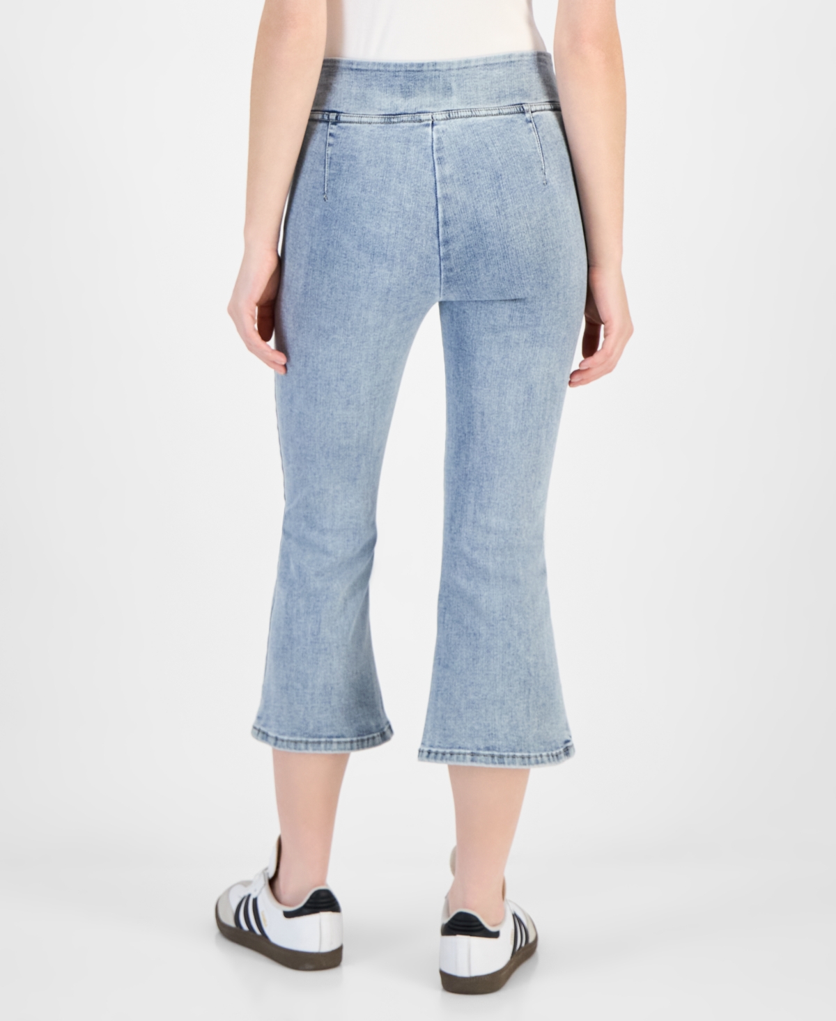 DKNY JEANS PETITE HIGH-RISE PULL-ON KICK-FLARE JEANS 