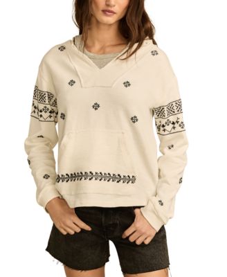 Lucky Brand - Women's Cotton Embroidered Baja Hoodie