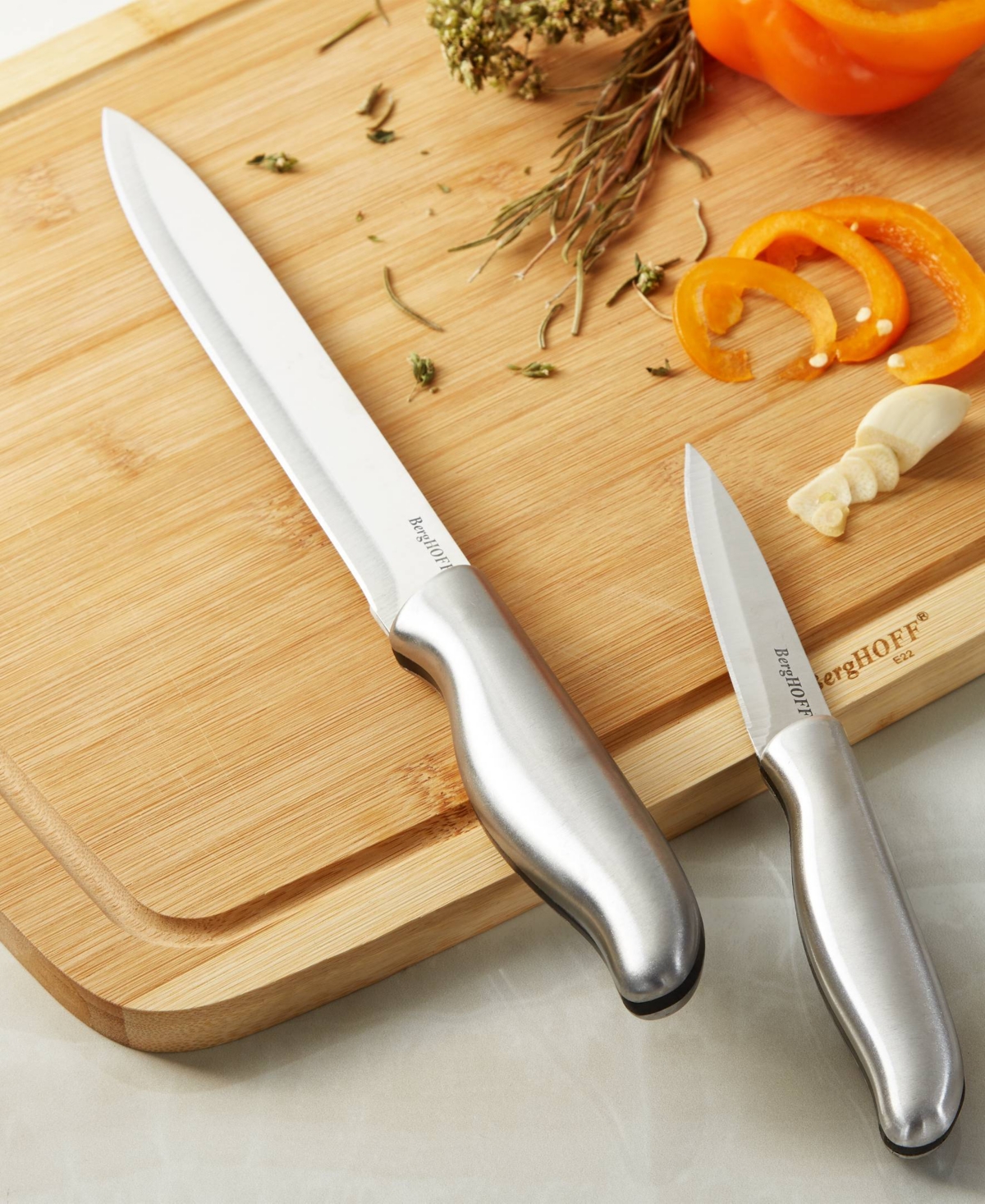 Berghoff Dina Entity 6-piece Knife Block Set In Silver