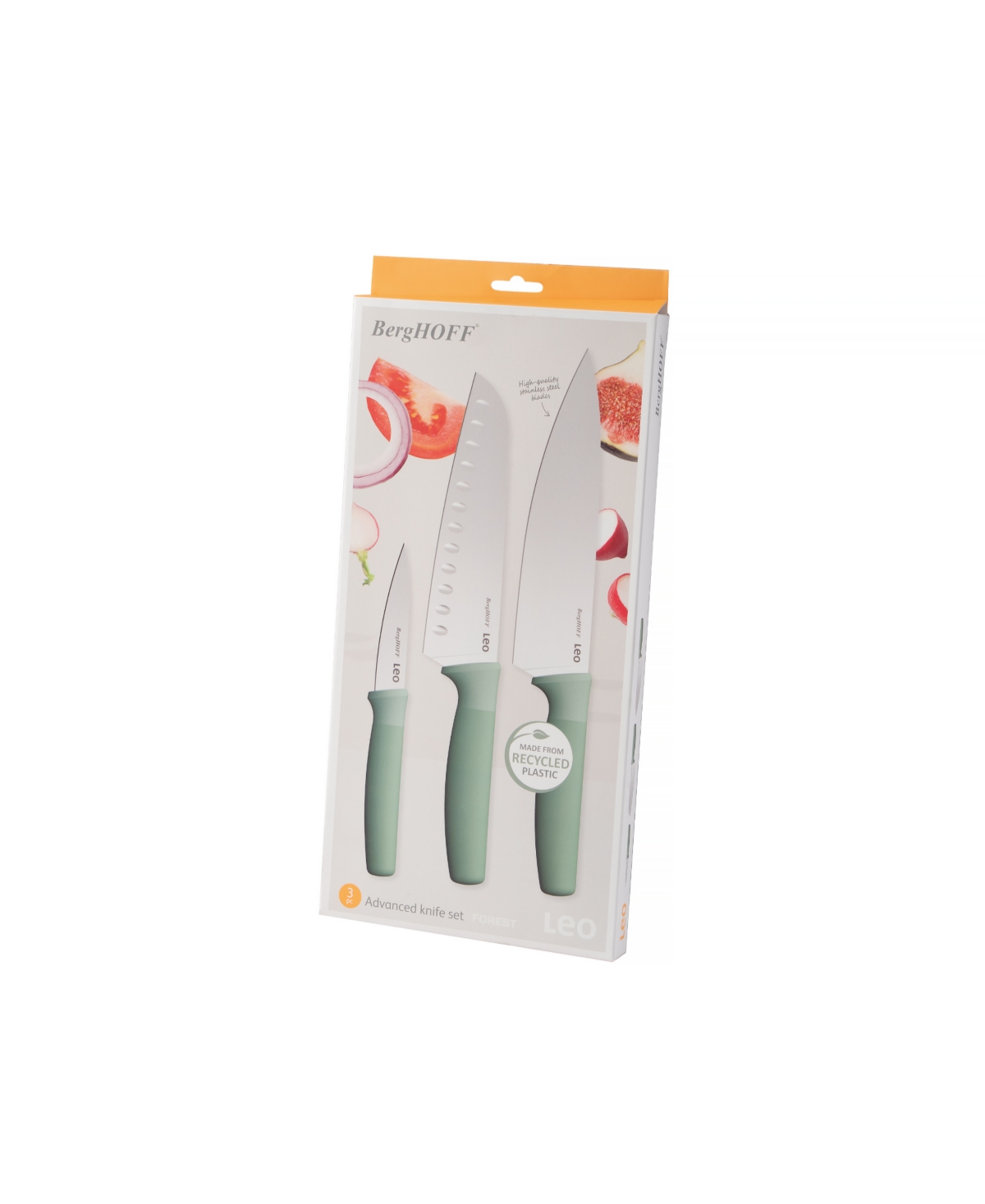 Berghoff Leo Forest 3-piece Advanced Knife Set In Green