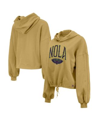 New Era - Women's Tan New Orleans Pelicans 2024/25 City Edition Cropped Pullover Hoodie