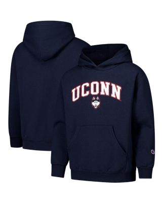Champion - Big Boys and Girls Navy UConn Huskies Campus Pullover Hoodie