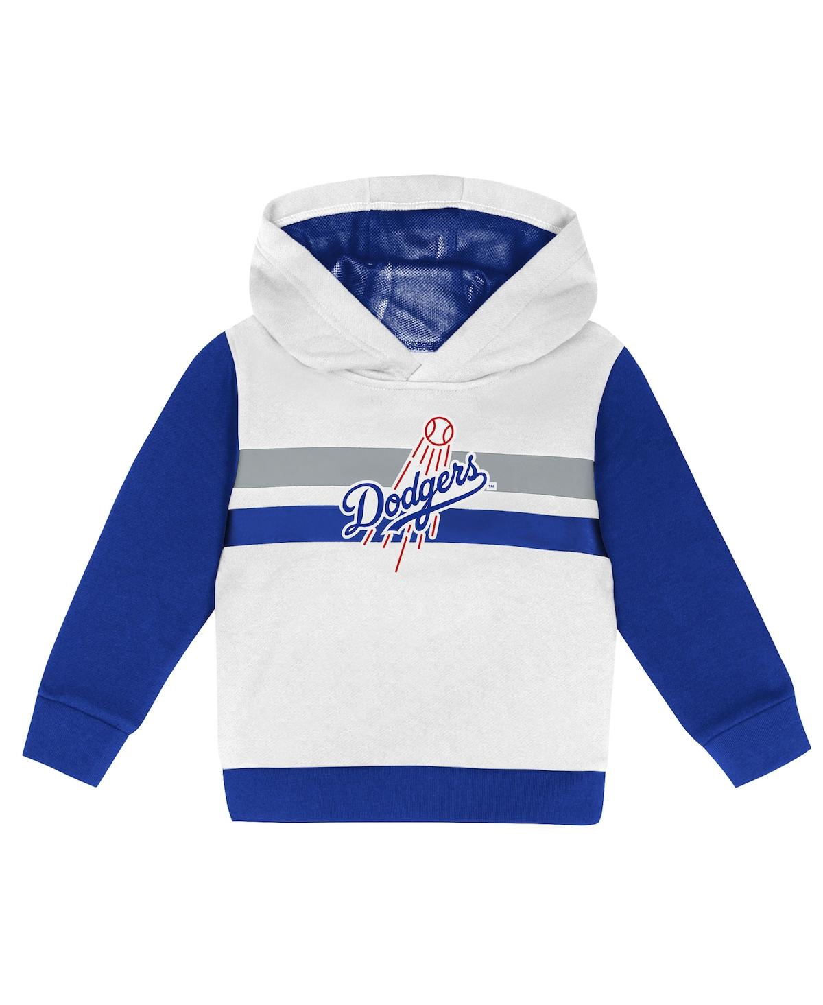 Outerstuff Toddler 2-piece White/royal Los Angeles Dodgers Wind Up Pullover Hoodie And Sweatpants Set In White,royal