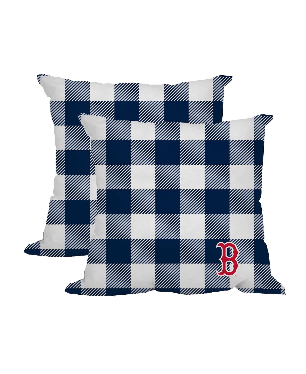 Boston Red Sox 2-Pack Buffalo Check Plaid Outdoor Pillow Set