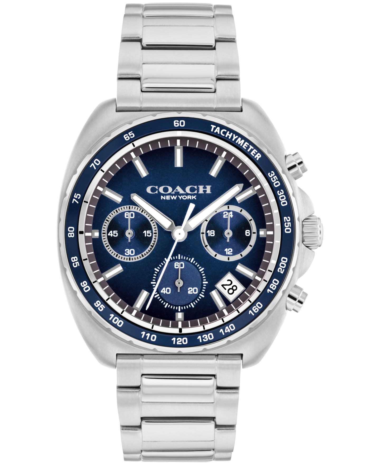 Мужские часы COACH Charter Silver Tone Stainless-Steel Bracelet Watch, 39mm — фото 1