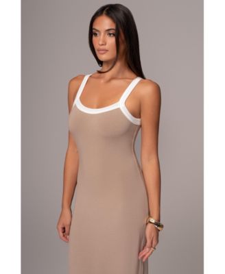 Plus Size White Francesca Contrast Maxi Dress