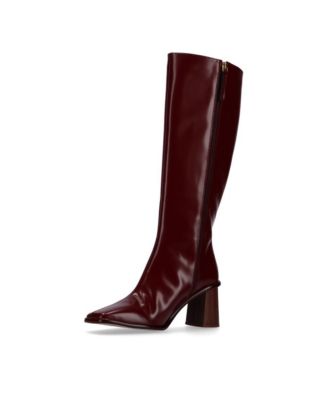 East Sleek Burgundy Leather Boots