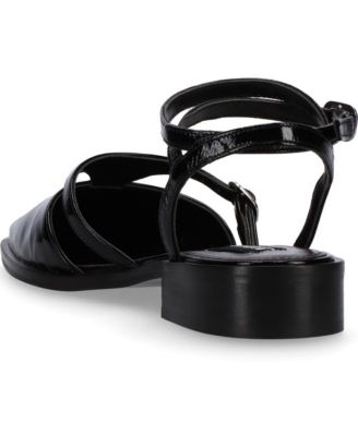 Aveline Black Leather Ballet Flats