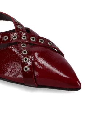 Zyra Onix Burgundy Leather Mules