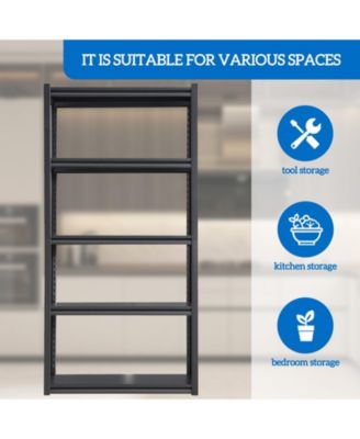 72"H  5 Tier Metal Shelves for Storage Garage Shelving 2000LBS Heavy Duty Storage Shelves Adjustable Garage Shelf Industrial Shelving Unit Storage Utility Rack,35.4"W15.7"D72"H,Black