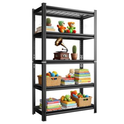 5-Tier Heavy-Duty Rust-Resistant Steel Wire Rack for Kitchen, Laundry, and Garage Storage Shelf