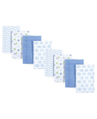 Luvable Friends Boys Absorbent Cotton-Polyester Flannel Burp Cloths Pack - Blue 8-pack 20$