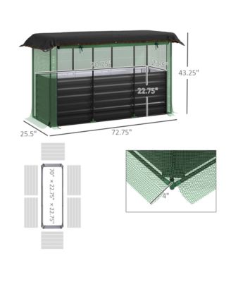 Galvanized Raised Garden Bed with Crop Cage & Shade Cloth,