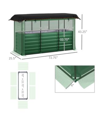 Galvanized Raised Garden Bed with Crop Cage & Shade Cloth,