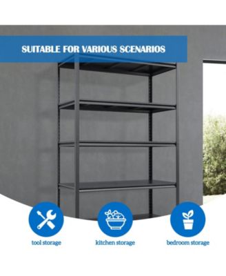 72"H  5 Tier Metal Shelves for Storage Garage Shelving 2000LBS Heavy Duty Storage Shelves Adjustable Garage Shelf Industrial Shelving Unit Storage Utility Rack,47.2"W23.6"D72"H,Black