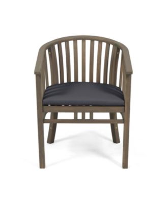 Streamdale Outdoor Wood Dining Chairs Cushions (2) Dark Grey