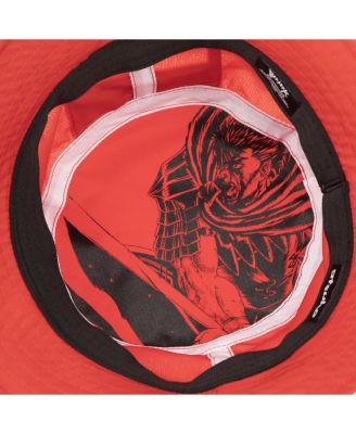 Men's Black Swordsman Red Bucket Hat-OSFA