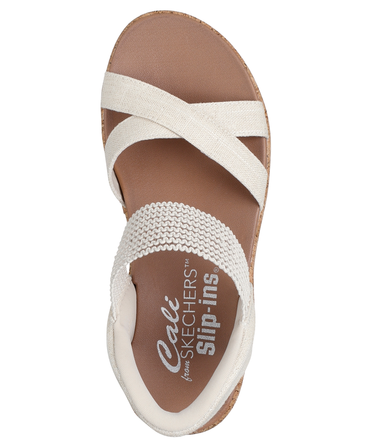 Skechers Women's Hands-free Slip-ins Cali: Beverlee Lux Wedge Sandals From Finish Line In Natural
