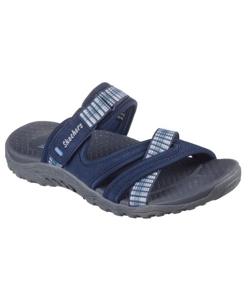 Женские сандалии Skechers Reggae - Color-Full Trail Slide, цвет: Тёмно-синий