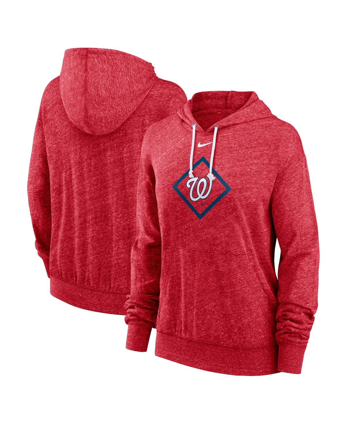 Nike Women's Red Washington Nationals Diamond Icon Gym Vintage Lightweight Hooded Top In Red