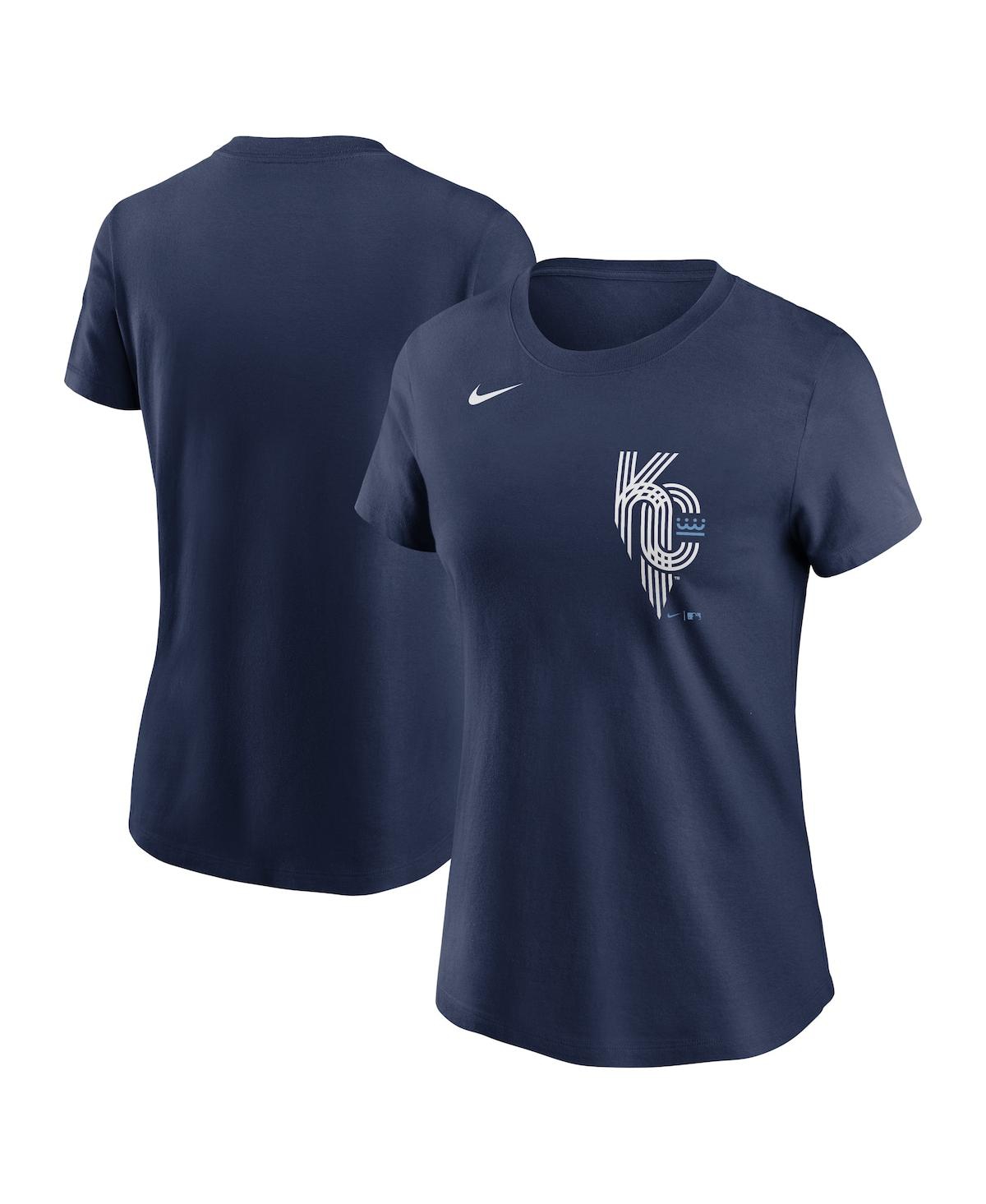 Nike Women's Navy Kansas City Royals City Connect Wordmark T-shirt In Navy