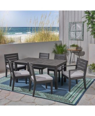 Streamdale Acacia 7-Piece Expandable Dining Set, Gray