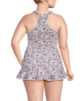 Plus Size High Neck Racerback Midkini Top