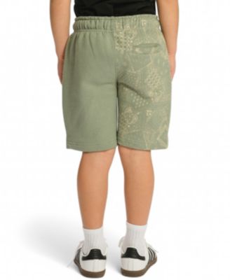 Little and Big Boys Fleece Print Blocked Shorts