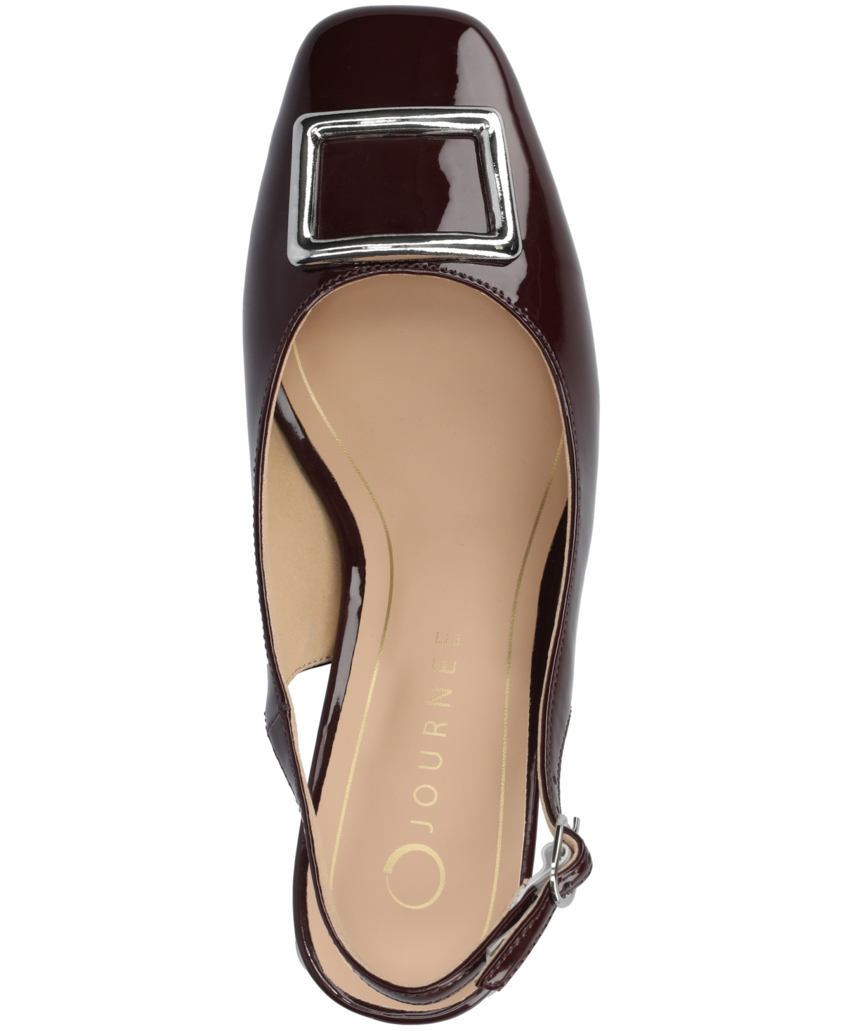 Journee Collection Women's Everlee Square Toe Slingback Pumps In Burgundy