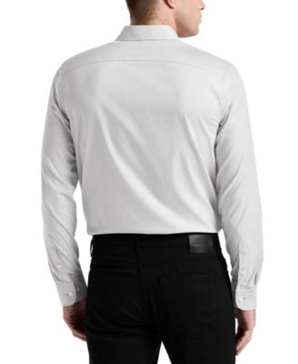 Men's Slim-Fit Long-Sleeve Button-Front Dobby Cotton Shirt