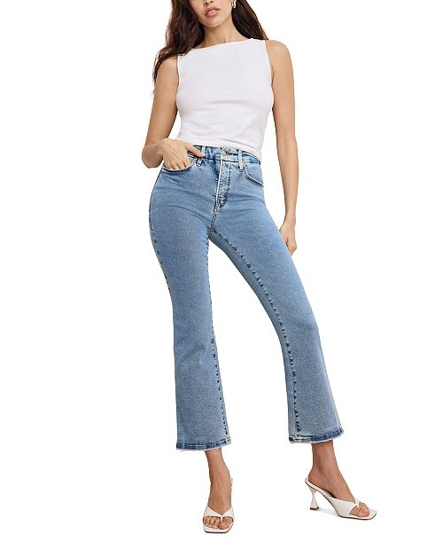 alfani Good American Women's Good Legs Cropped Mini Boot Jeans Women's Fashion Shoes & Accessories