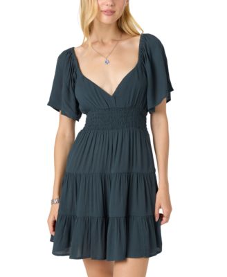 Juniors' Layken Short-Sleeve Solid Mini Dress