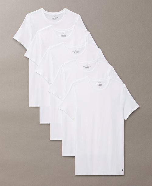 alfani Calvin Klein Men's 5-Pack Cotton Classics Crewneck T-Shirts Men's Fashion & Accessories