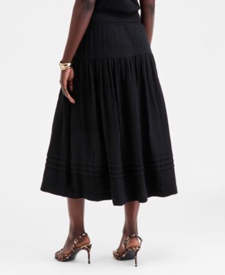 Women's Cotton Gauze Tiered Midi Skirt, Exclusively at Macy's