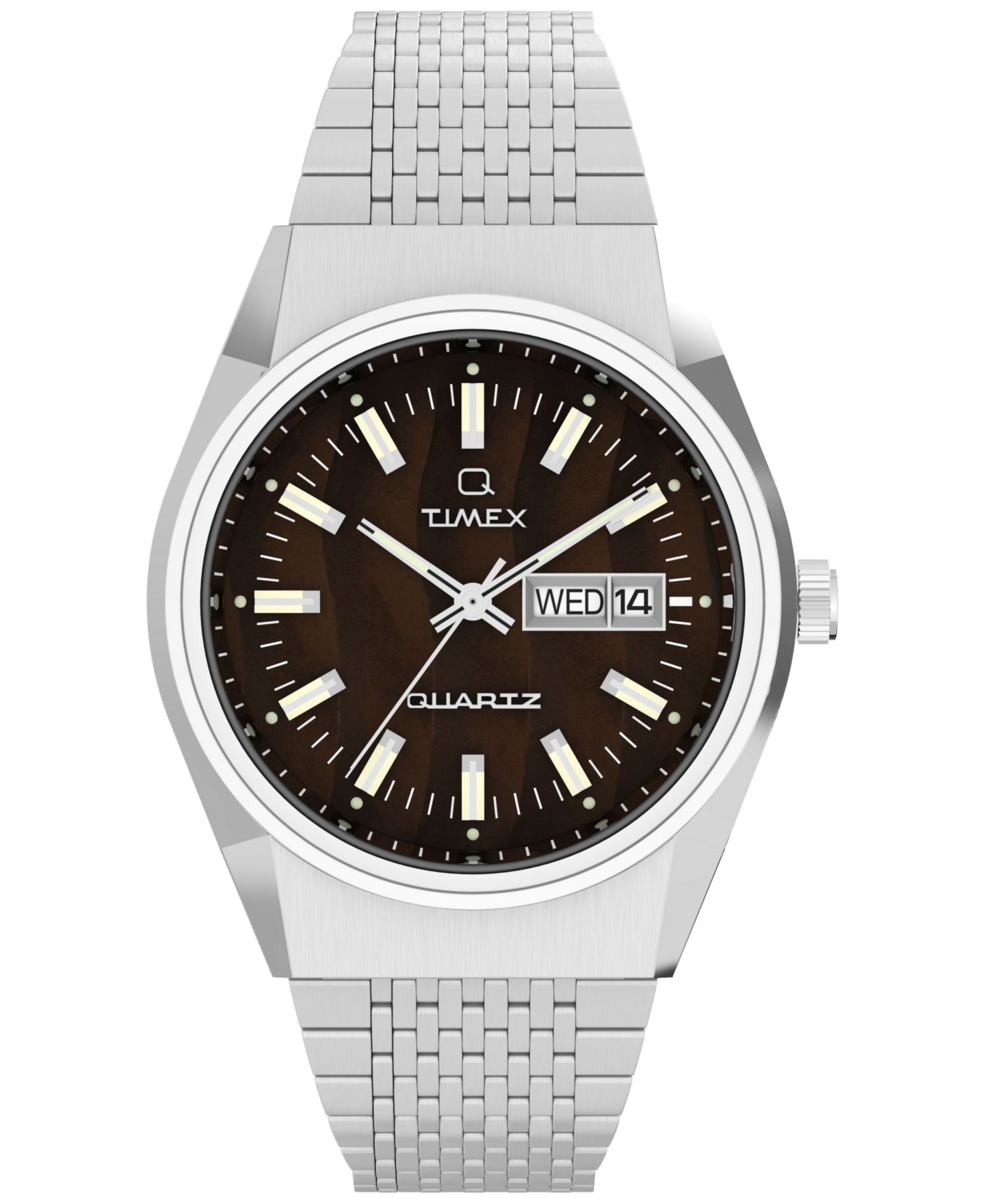 Мужские часы Timex Analog Silver-Tone Stainless Steel, 38mm — фото 1