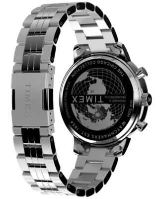 Men's Analog Silver-Tone Stainless Steel Watch, 45mm