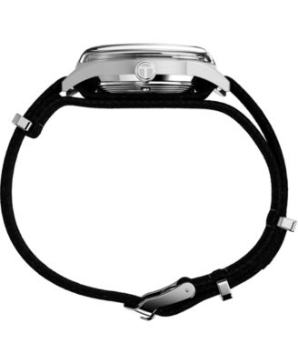 Men's Mechanical Automatic Black Nylon Strap Watch, 38mm