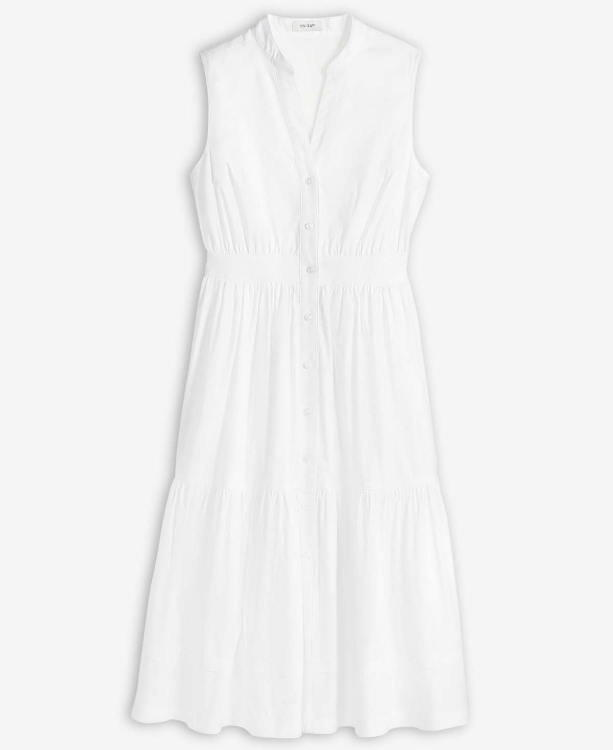 On 34th Women's Sleeveless Tiered Midi Shirtdress, Exclusively At Macy's