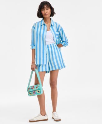 Women's Striped Long-Sleeve Shirt, Exclusively at Macy's