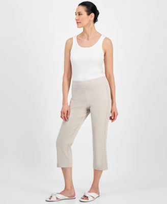 JM Collection - Women's Rhinestone Pull-On Capri Pants, Exclusively at Macy's