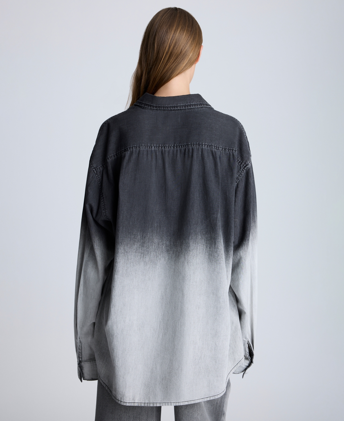 KENNETH COLE WOMEN'S CHAMBRAY OMBRE TUNIC SHIRT 