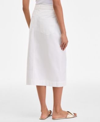Women's Button-Fly Midi Skirt, Exclusively at Macy's