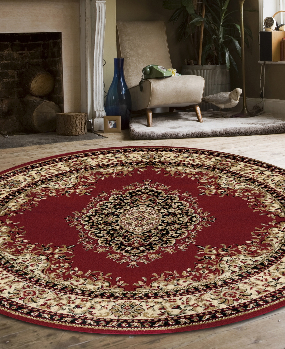KM HOME CLOSEOUT! KM HOME PESARO 1595 5'3"X5'3" ROUND AREA RUG 