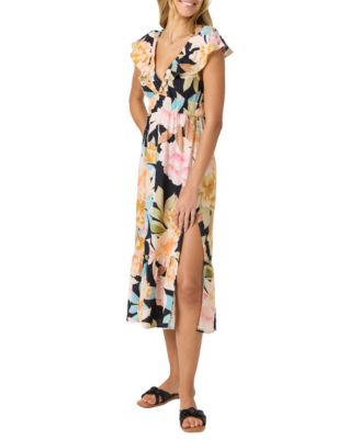 Juniors' Zetta Short-Sleeve V-Neck Midi Dress