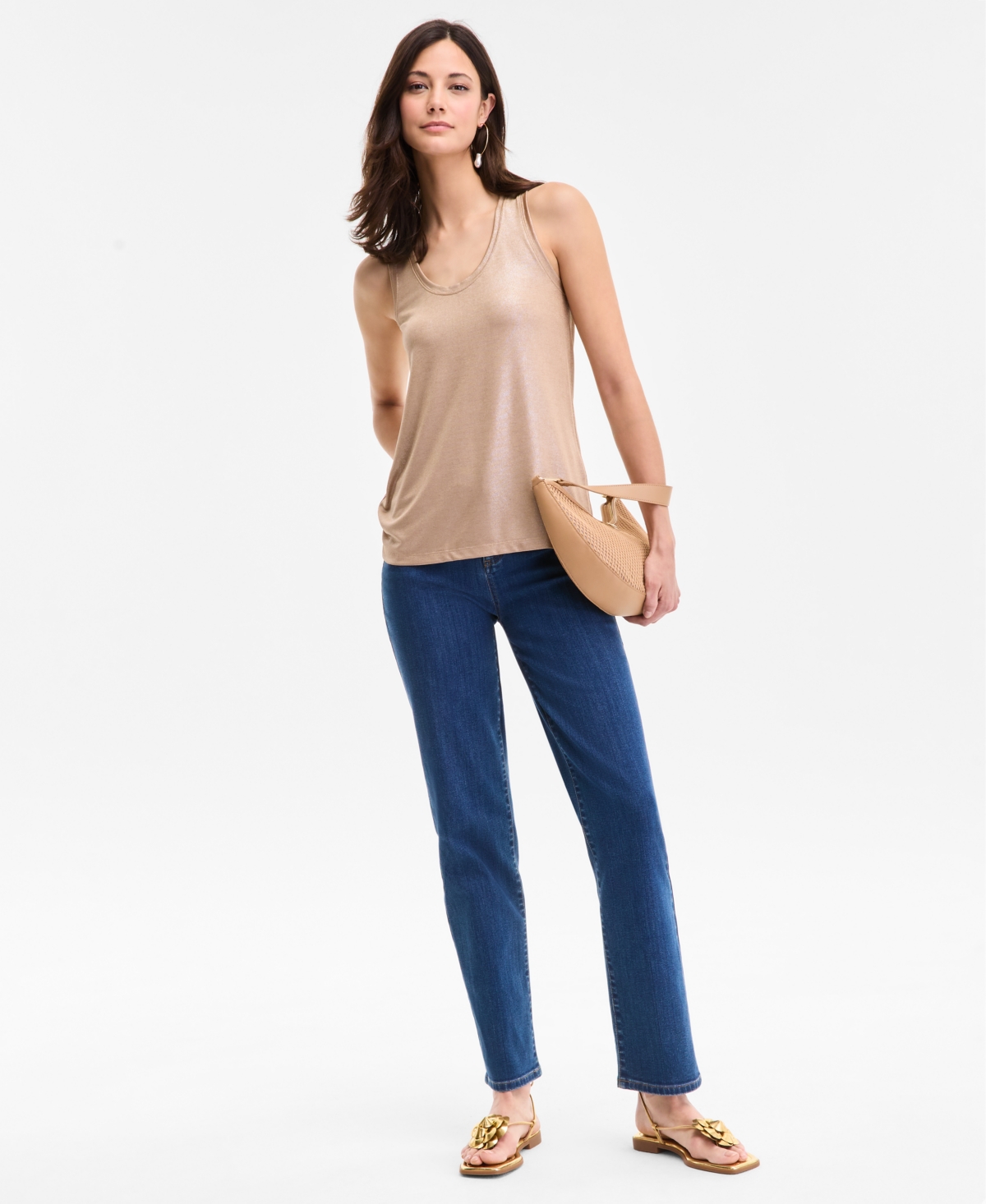 Inc International Concepts Women's Shine Tank Top, Exclusively At Macy's In Metallic