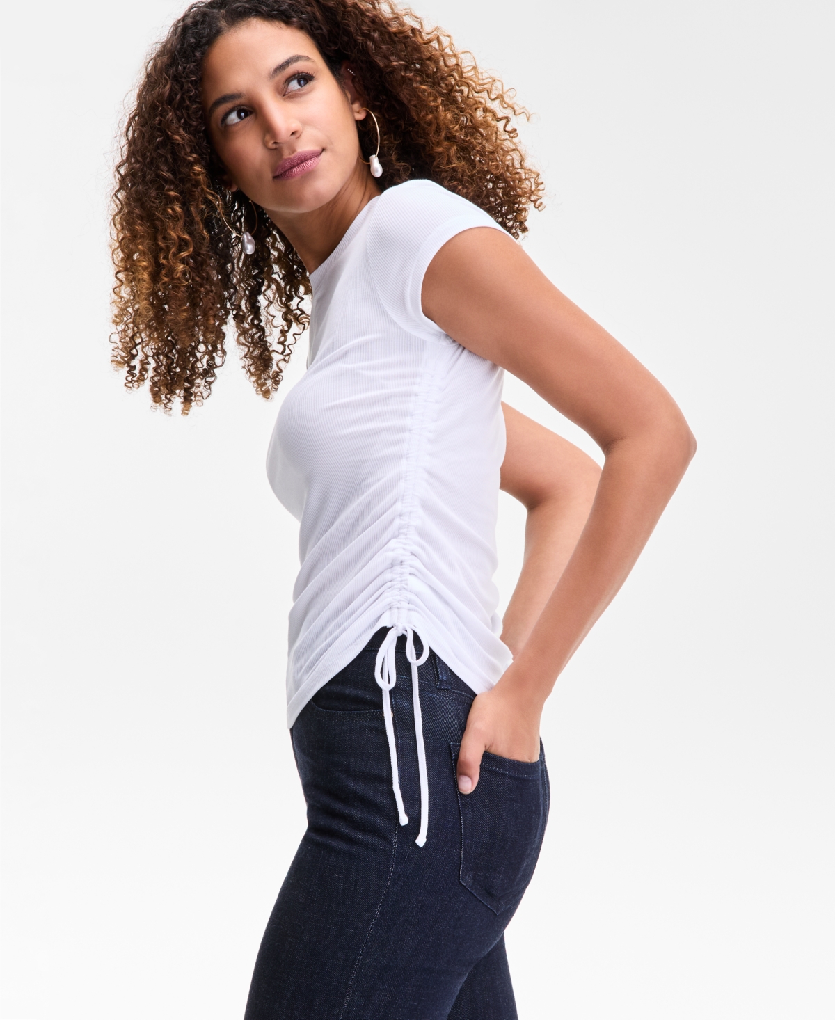 Inc International Concepts Womens Embellished Cotton Top Pxs 3x Created For Macys In Animal Print