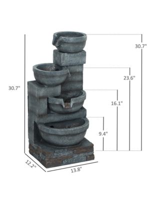 Outdoor Water Fountain with Lights, Outdoor Waterfall,