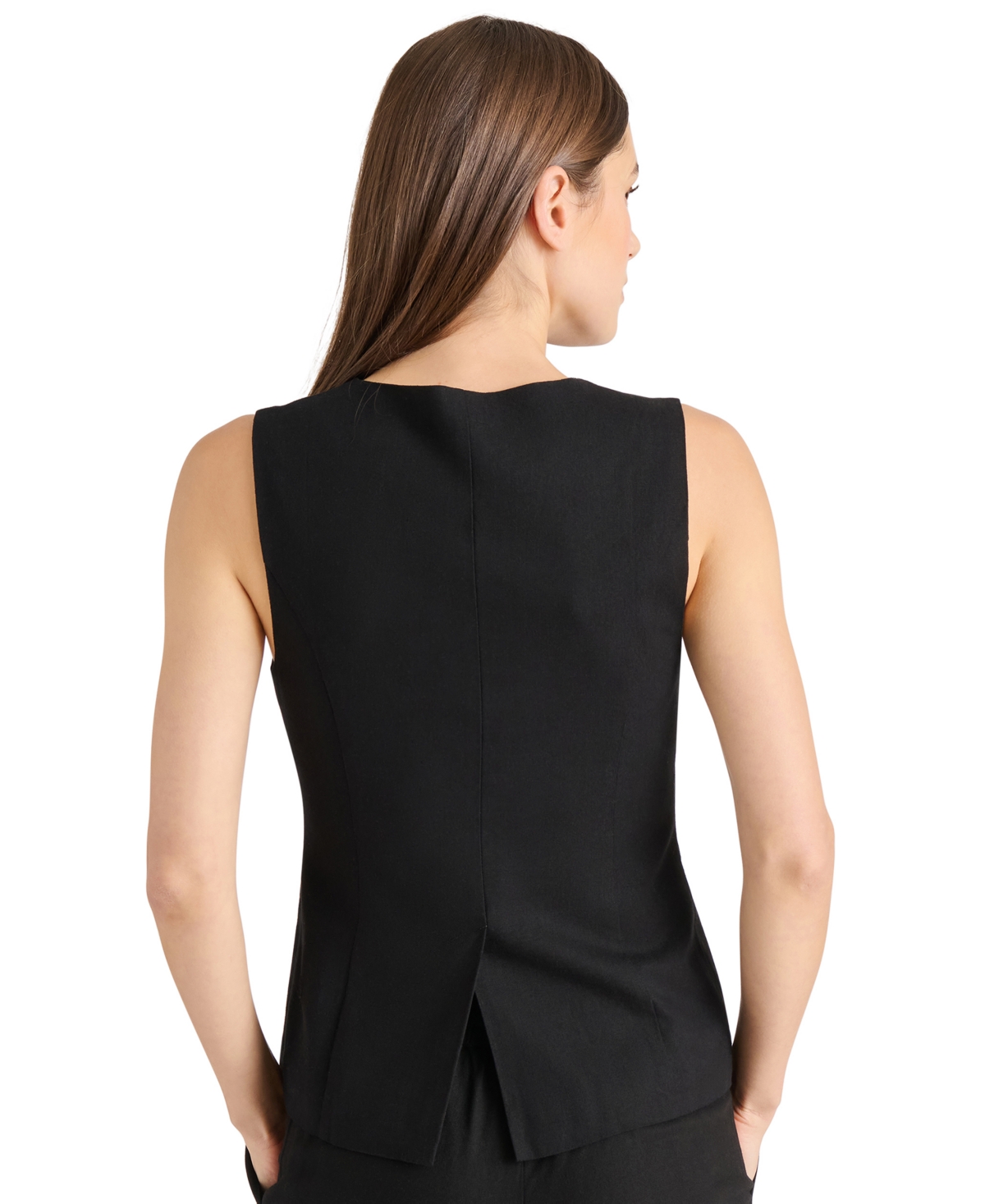 Steve Madden Women's Wesley Crewneck Button-front Vest In Black