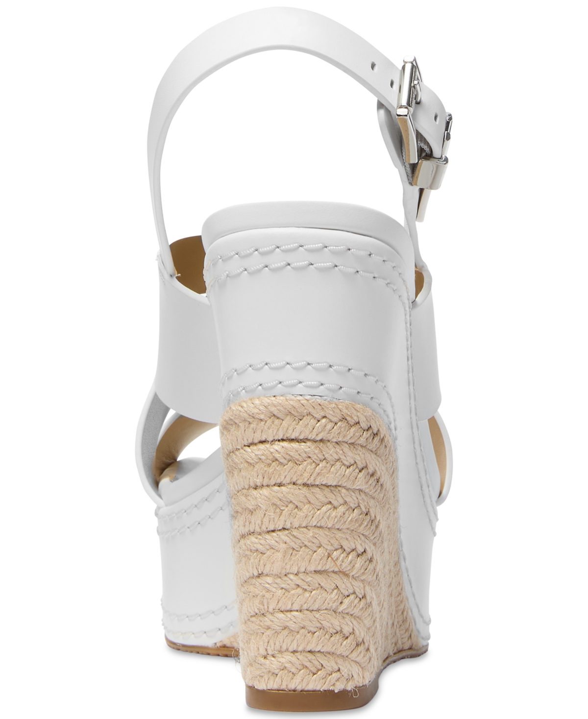 Michael Kors Nora Leather Wedge Sandal In Optic White