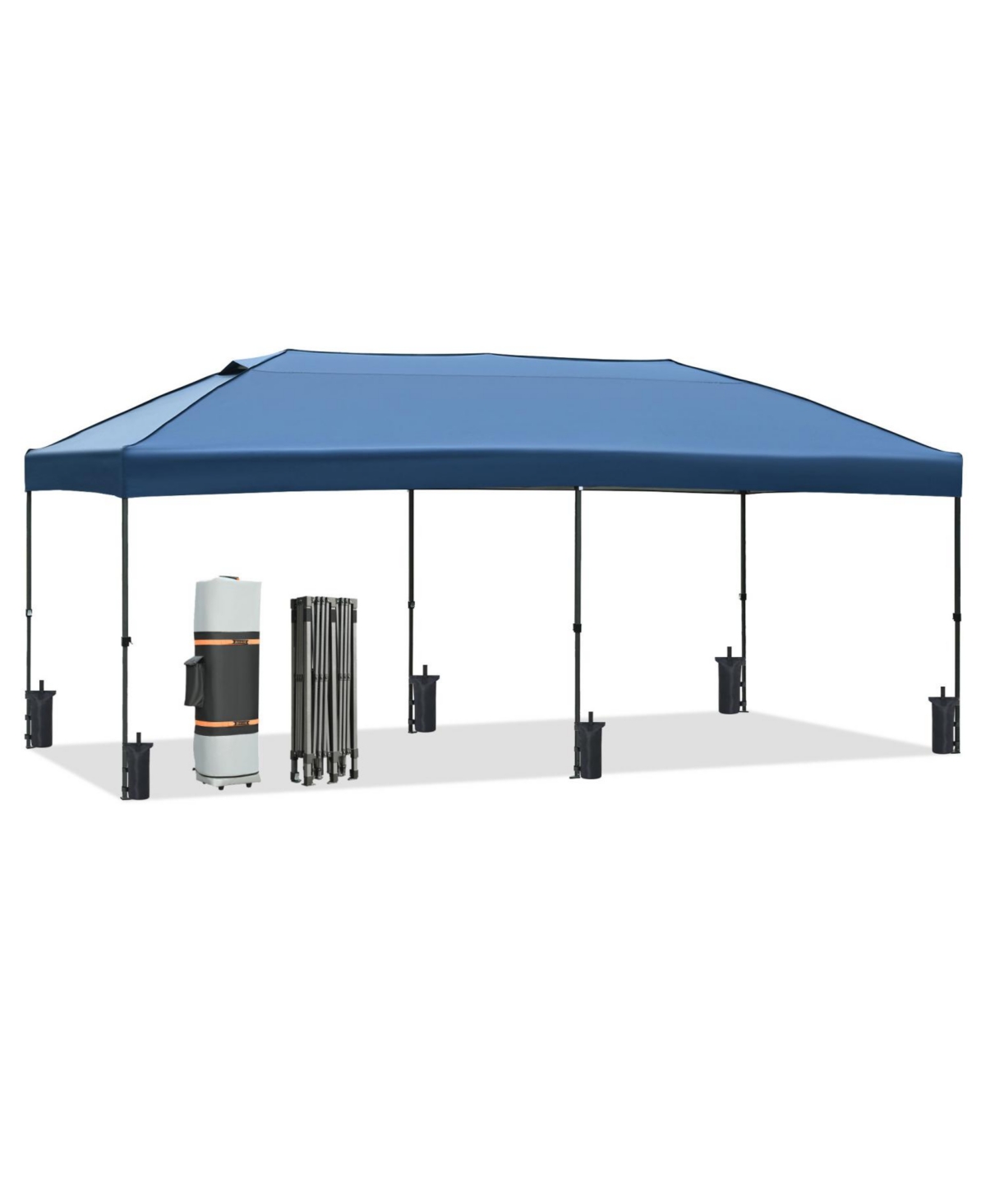 10x20 Navy Pop-Up Canopy Tent w/ Sidewalls & Wheeled Bag - Navy